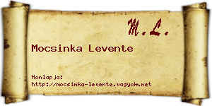 Mocsinka Levente névjegykártya