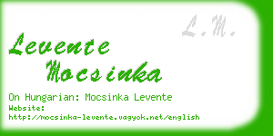levente mocsinka business card